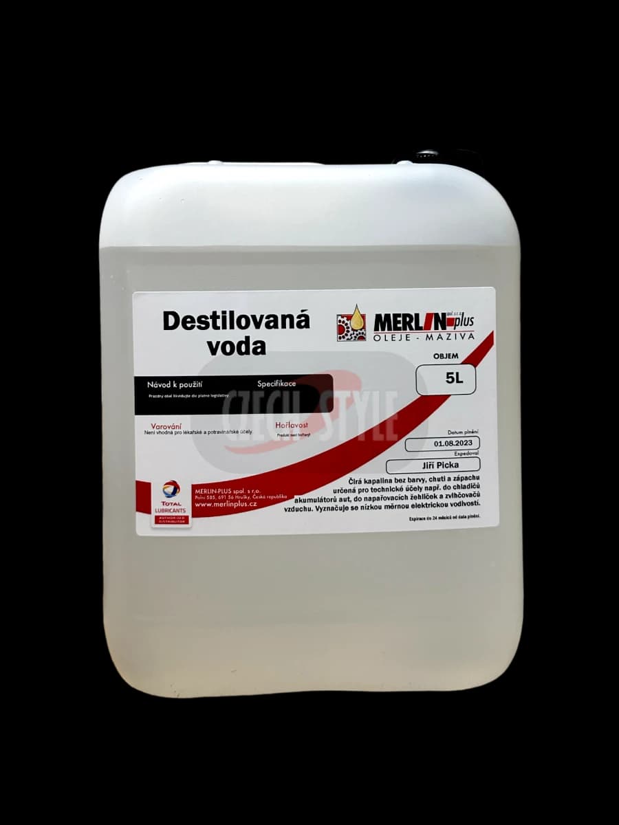 DESTILOVANÁ VODA (5L kanystr)