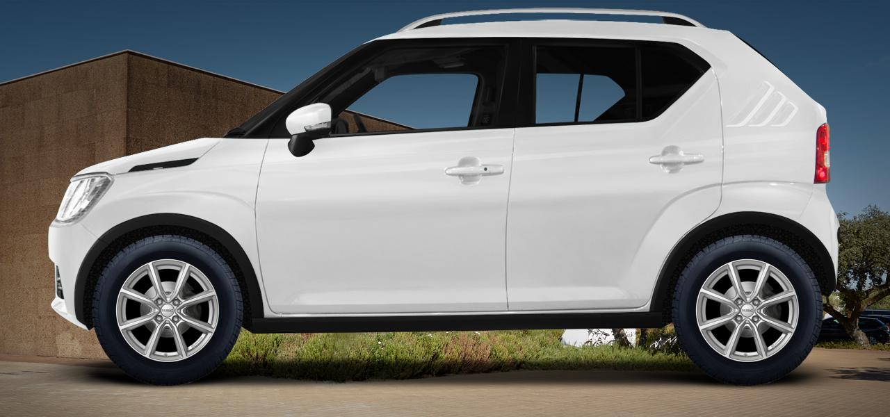 Na ilustracji: IGNIS (MF;MF-2S), od 2016 r. – Suzuki Ignis, poglądowa wizualizacja auta z felgami DEZENT TN silver