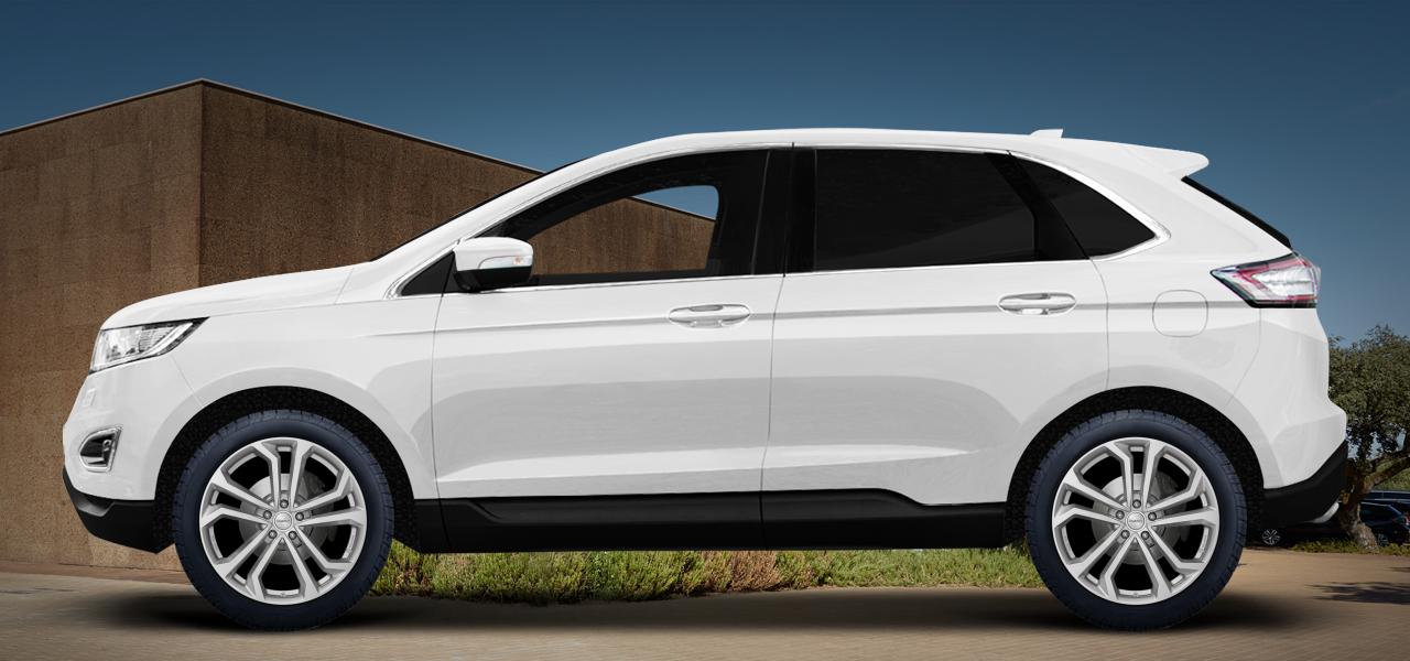 Na ilustracji: EDGE (SBF), od 2016 r. – Ford Edge, poglądowa wizualizacja auta z felgami DEZENT TA silver