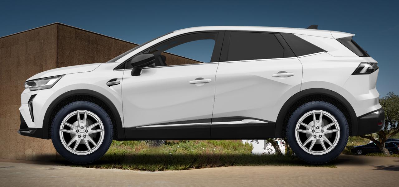 Na ilustracji: SYMBIOZ (RJB), od 2024 r. – Renault Symbioz, poglądowa wizualizacja auta z felgami DEZENT KF silver
