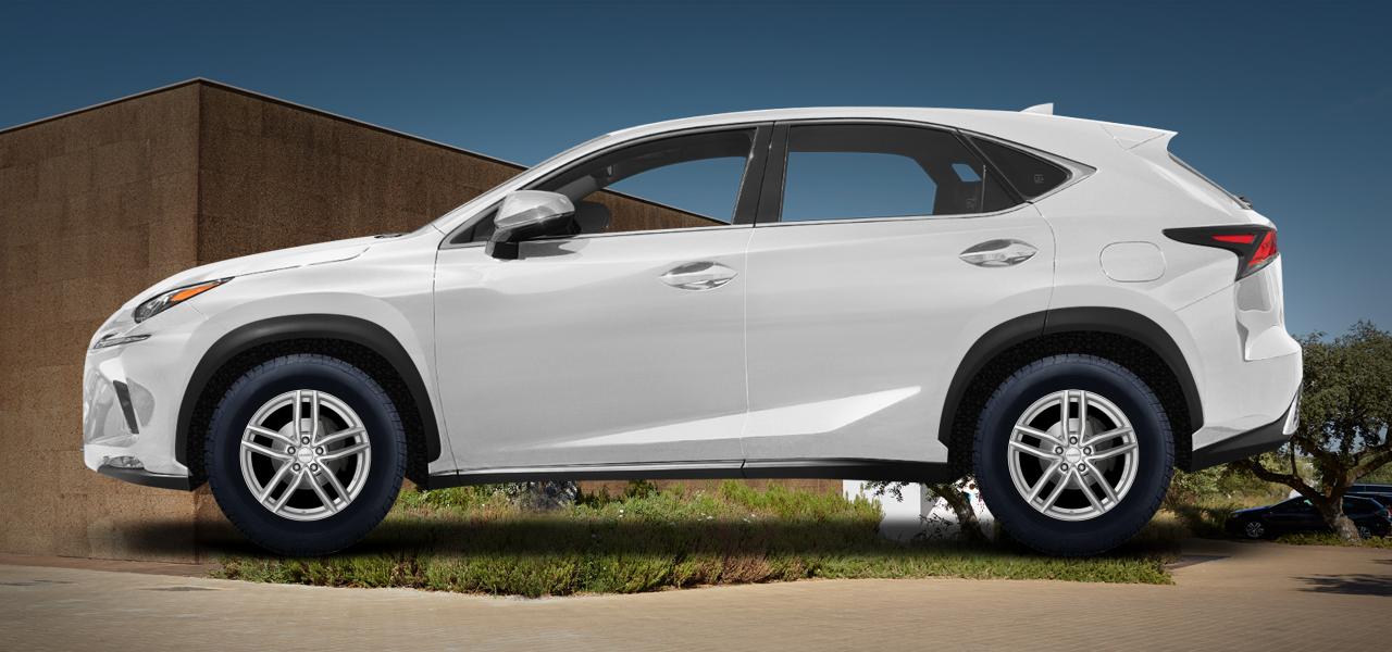 Na ilustracji: NX (AZ2(M);AZ2(M)-TGRE), od 2022 r. – Lexus Nx350h, poglądowa wizualizacja auta z felgami DEZENT TR silver