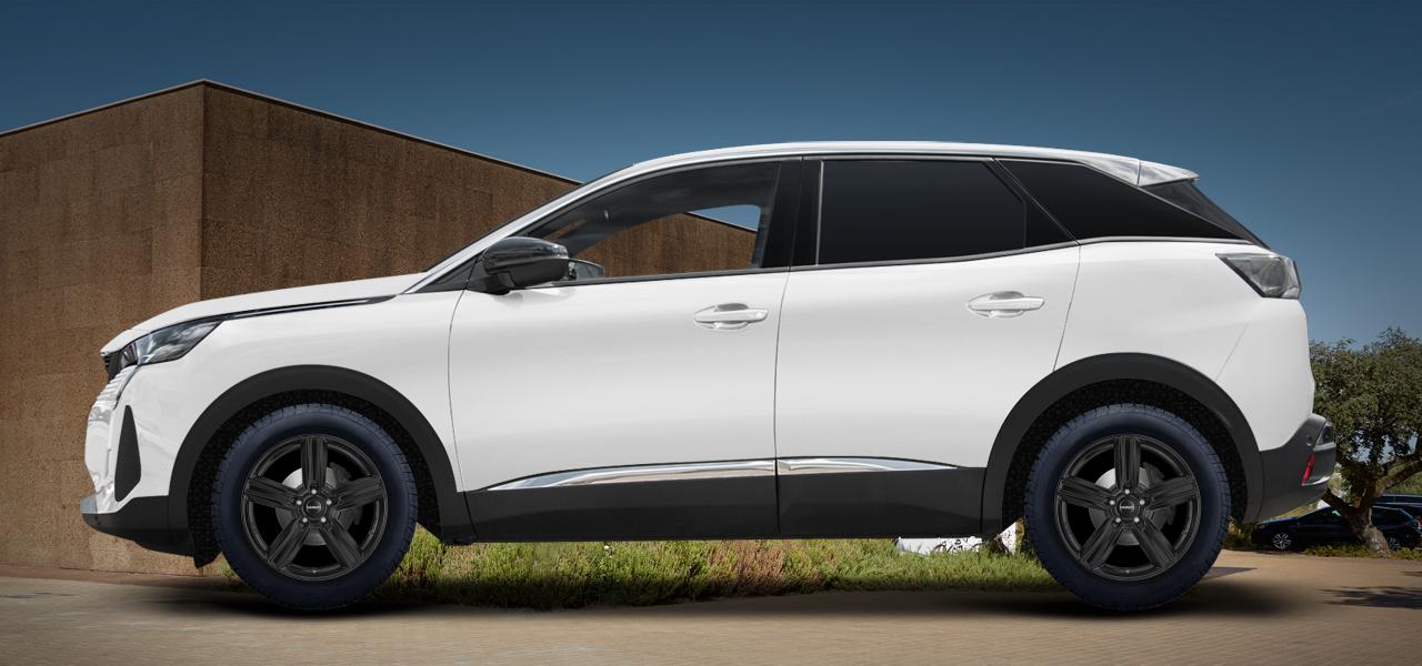 Na ilustracji: 3008 (K), od 2023 r. – Peugeot 3008, poglądowa wizualizacja auta z felgami DEZENT KG black