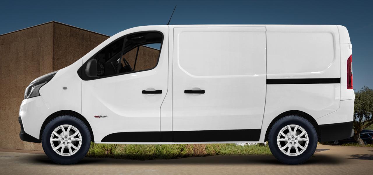 Na ilustracji: TALENTO (FFL;FJL), od 2016 r. – Fiat Talento, poglądowa wizualizacja auta z felgami DEZENT TV silver