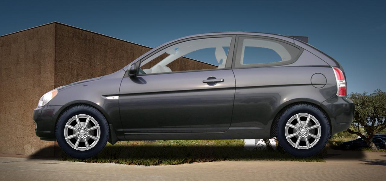 Na ilustracji: ACCENT (MC), od 2006 r. – Hyundai Accent, poglądowa wizualizacja auta z felgami DEZENT TN silver