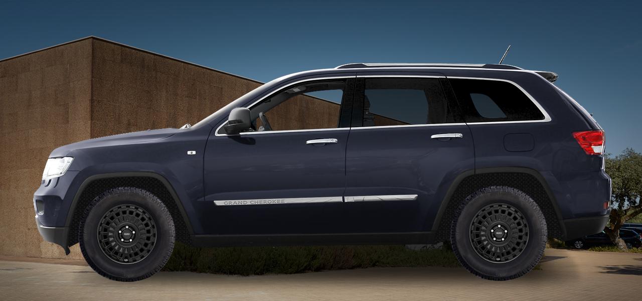 Na obrázku: GRAND CHEROKEE (WK), od 2011 — Jeep Grand Cherokee, ilustrační vizualizace vozu s disky DOTZ 4x4 Talara black