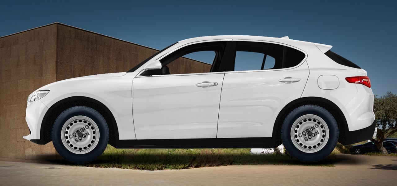 Na ilustracji: STELVIO (949), od 2017 r. – Alfa Romeo Stelvio, poglądowa wizualizacja auta z felgami EASY KIT XFRR00R619DAL