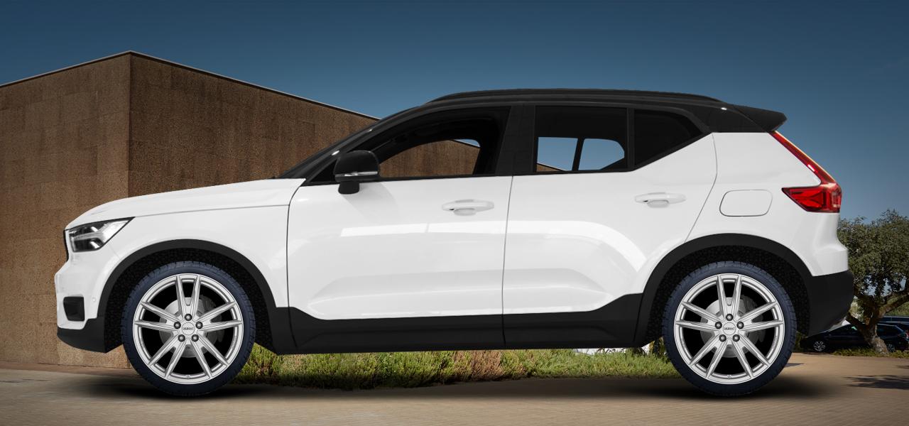 Na ilustracji: XC40/EX40 (X), od 2018 r. – Volvo XC40, poglądowa wizualizacja auta z felgami DEZENT KF silver