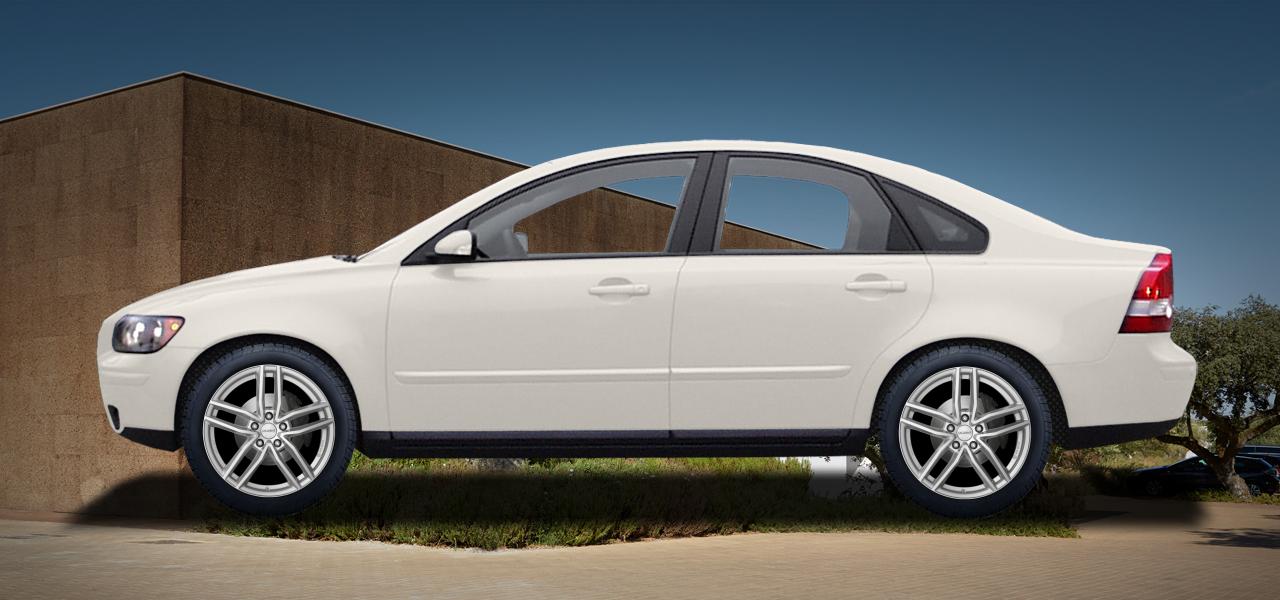 Na obrázku: S40 (M), od 2004 — Volvo S40, ilustrační vizualizace vozu s disky DEZENT TR silver
