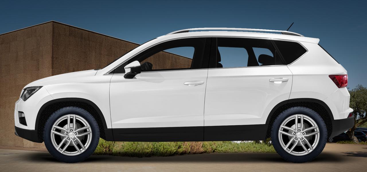 Na obrázku: ATECA (5FP), od 2018 — Cupra Ateca, ilustrační vizualizace vozu s disky DEZENT TR silver