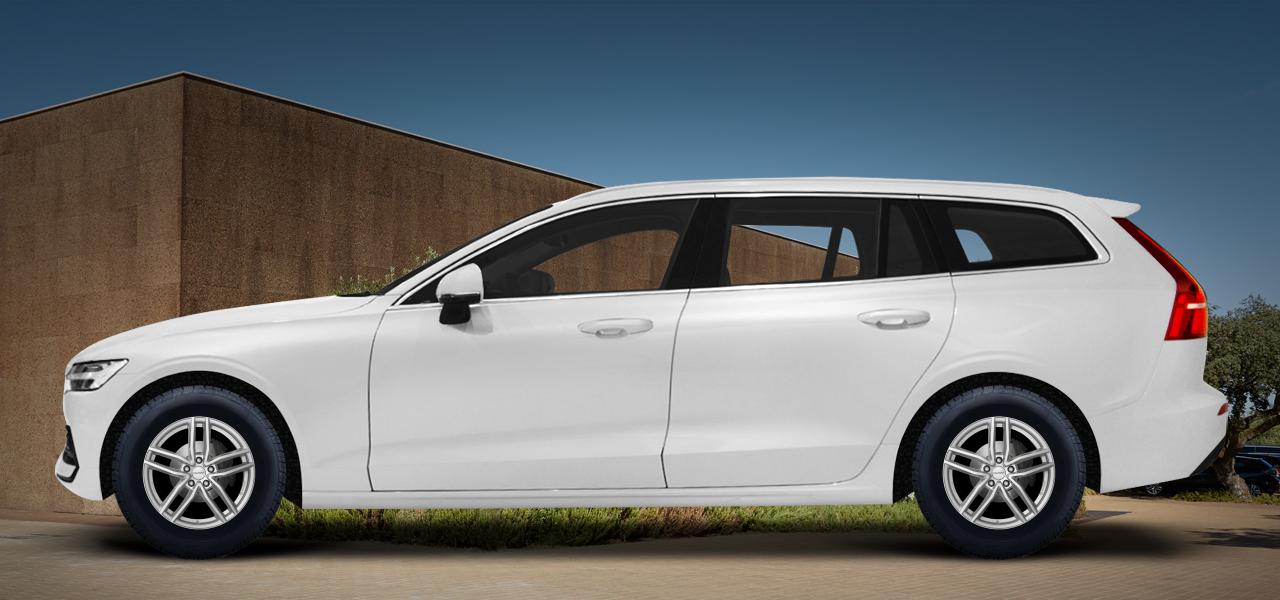 Na ilustracji: V60 (Z), od 2018 r. – Volvo V60, poglądowa wizualizacja auta z felgami DEZENT TR silver