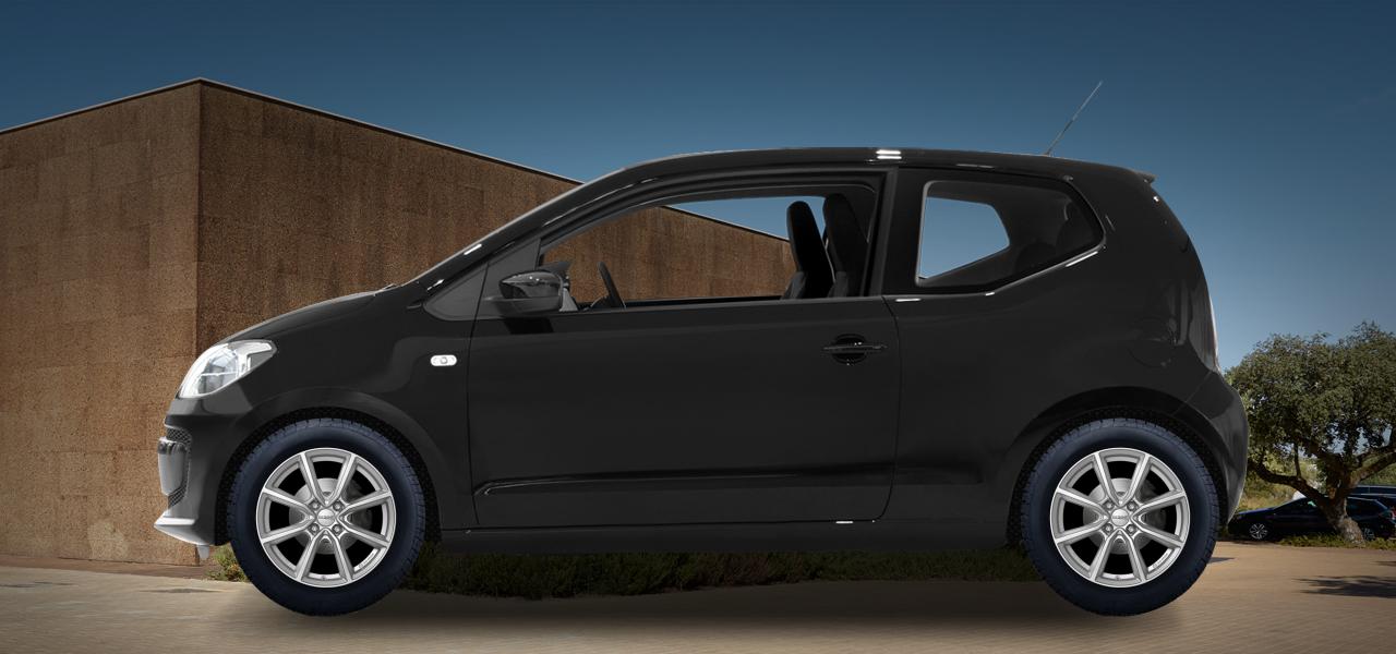 Na ilustracji: UP! (AA;AAN), od 2011 r. – Volkswagen UP, poglądowa wizualizacja auta z felgami DEZENT TN silver