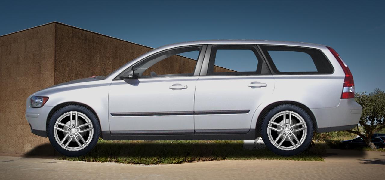 Na ilustracji: V50 (M), od 2004 r. – Volvo V50, poglądowa wizualizacja auta z felgami DEZENT TR silver
