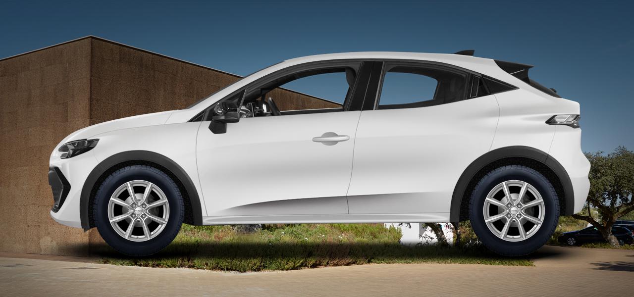 Na ilustracji: CLIO (R03), od 2025 r. – Renault Clio, poglądowa wizualizacja auta z felgami DEZENT TN silver