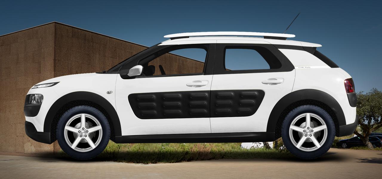 Na ilustracji: C4 Cactus (0), od 2018 r. – Citroën C4 Cactus, poglądowa wizualizacja auta z felgami DEZENT TY