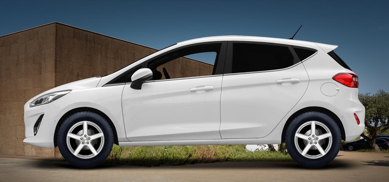 Na ilustracji: FIESTA/FIESTA Active/FIESTA Van (JHH;JGH;JHHL), od 2017 r. – Ford Fiesta, poglądowa wizualizacja auta z felgami DEZENT TY