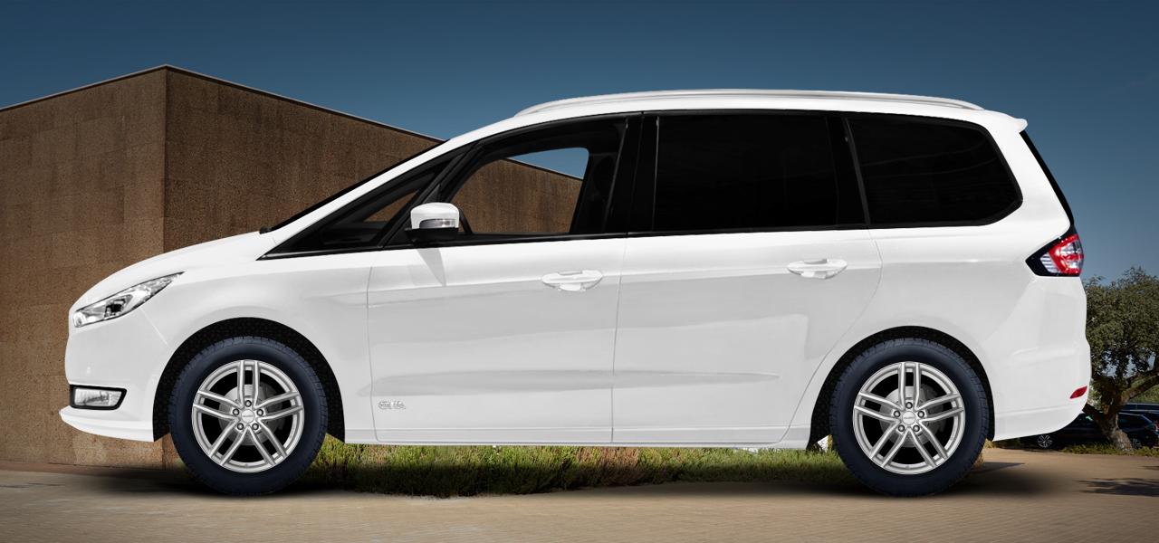 Na ilustracji: GALAXY (WA6;WAH6), od 2015 r. – Ford Galaxy, poglądowa wizualizacja auta z felgami DEZENT TR silver