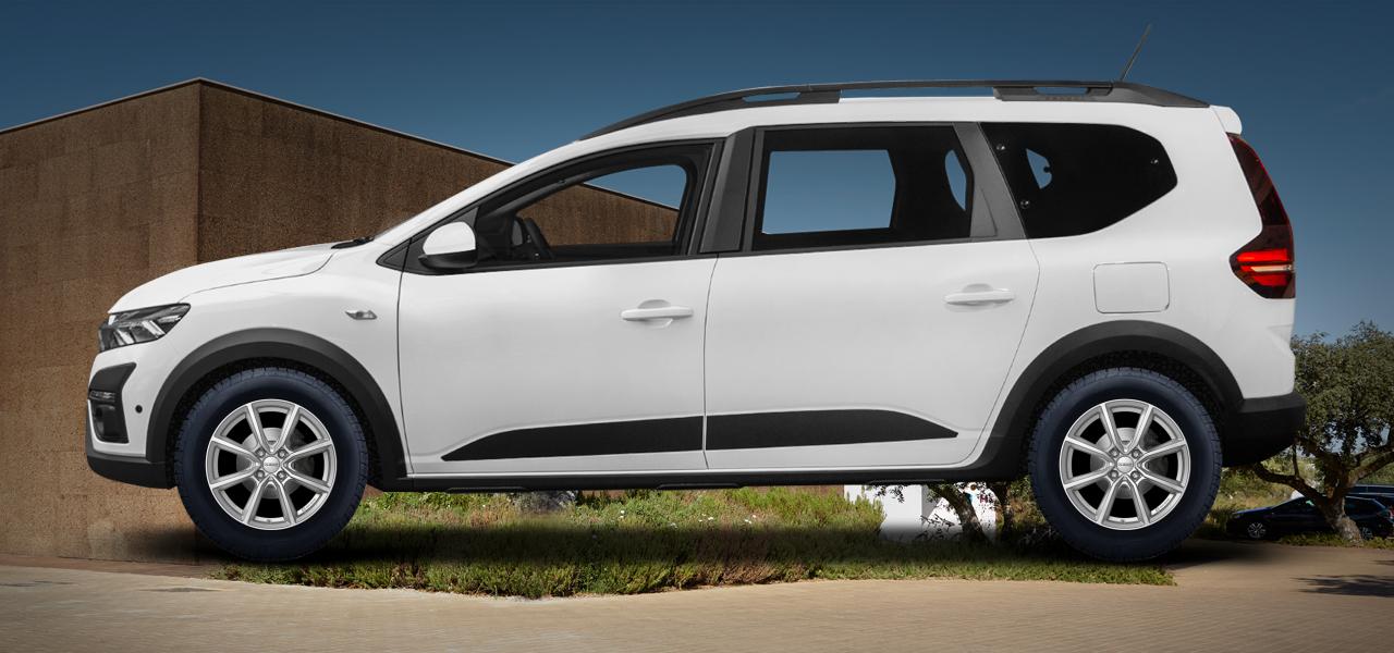 Na ilustracji: JOGGER (DJF), od 2022 r. – Dacia Jogger, poglądowa wizualizacja auta z felgami DEZENT TN silver