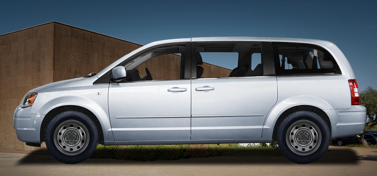 Na ilustracji: VOYAGER/GRAND VOYAGER (RT), od 2008 r. – Chrysler Voyager, poglądowa wizualizacja auta z felgami ALCAR STAHLRAD 9003