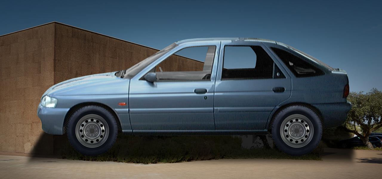 Na ilustracji: ESCORT/ORION (AAL;ABL;GAL;GAF;AFL;AFF), od 1986 r. – Ford Escort, poglądowa wizualizacja auta z felgami ALCAR STAHLRAD 6865