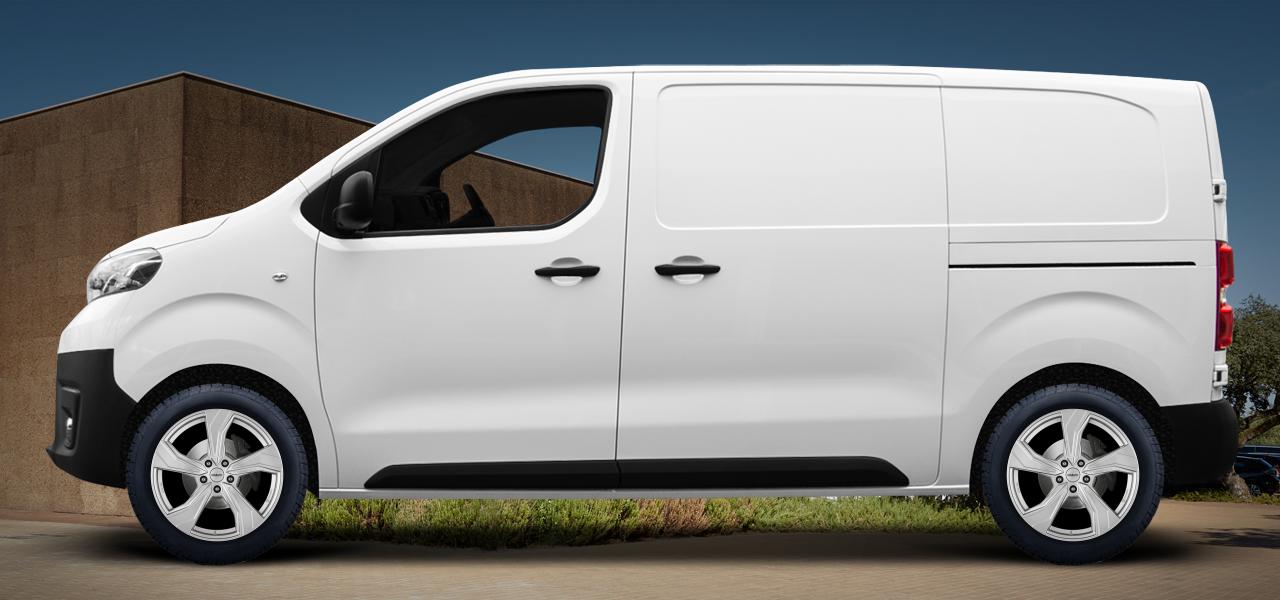 Na ilustracji: PROACE/PROACE VERSO (V), od 2016 r. – Toyota Proace, poglądowa wizualizacja auta z felgami DEZENT KB silver