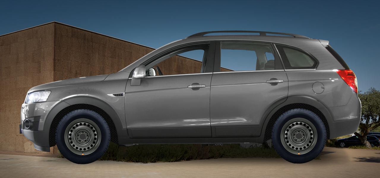 Na obrázku: CAPTIVA (KLAC;KLAD), od 2011 — Chevrolet Captiva, ilustrační vizualizace vozu s disky ALCAR STAHLRAD 7885
