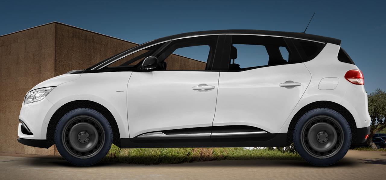 Na ilustracji: SCENIC (RFA), od 2016 r. – Renault Megane Scenic, poglądowa wizualizacja auta z felgami ALCAR STAHLRAD 9981