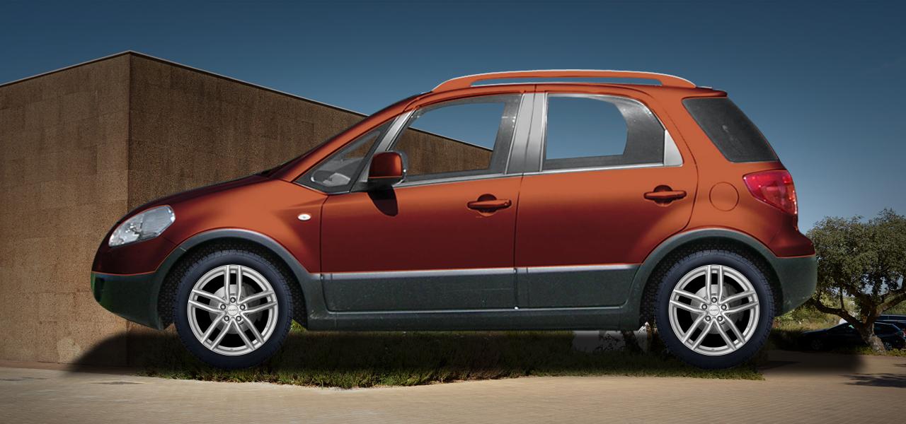 Na obrázku: SEDICI (FY), od 2006 — Fiat Sedici, ilustrační vizualizace vozu s disky DEZENT TR silver