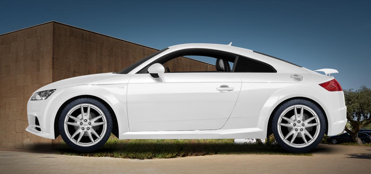 Na ilustracji: TT (8J;8J1), od 2014 r. – Audi TT, poglądowa wizualizacja auta z felgami DEZENT KF silver