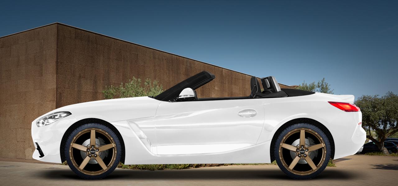 Na ilustracji: Z4 (G29) (G4Z), od 2018 r. – BMW Z4, poglądowa wizualizacja auta z felgami DOTZ MarinaBay bronze