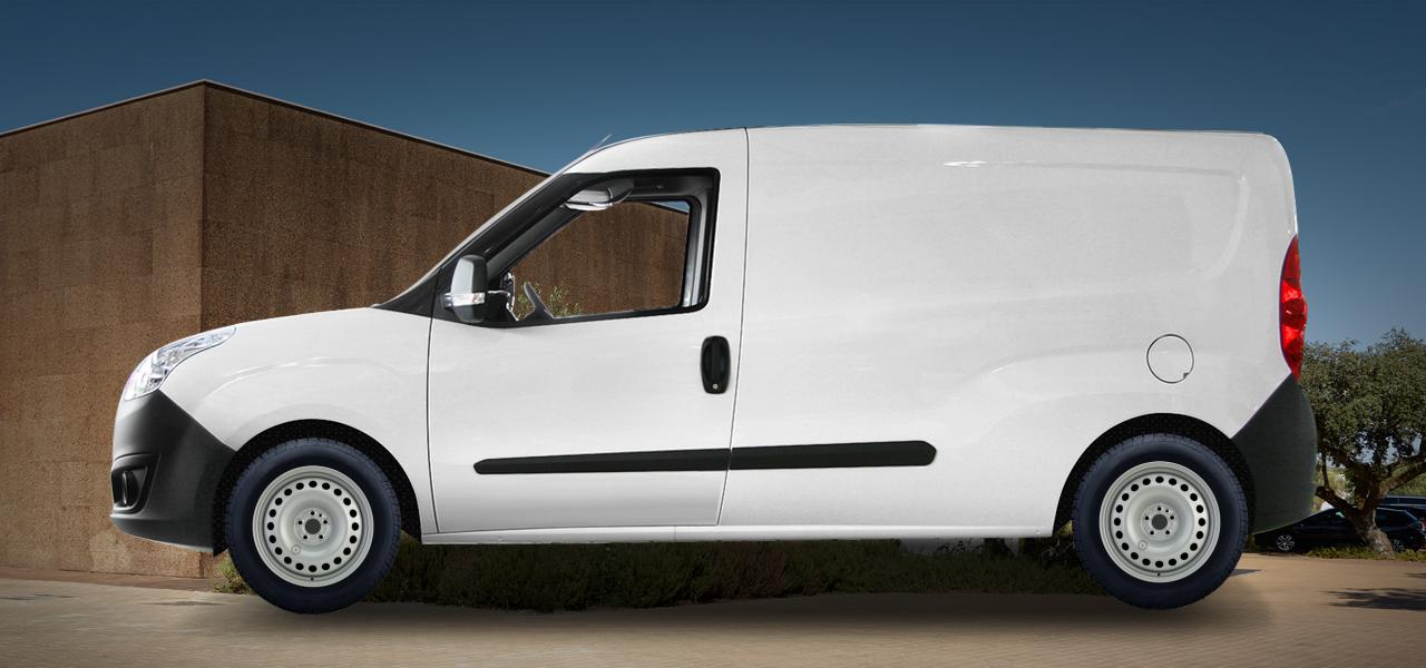 Na ilustracji: COMBO/COMBO Van D (Combo-D;Combo-D-Van), od 2011 r. – Opel Combo Van, poglądowa wizualizacja auta z felgami ALCAR STAHLRAD 8049