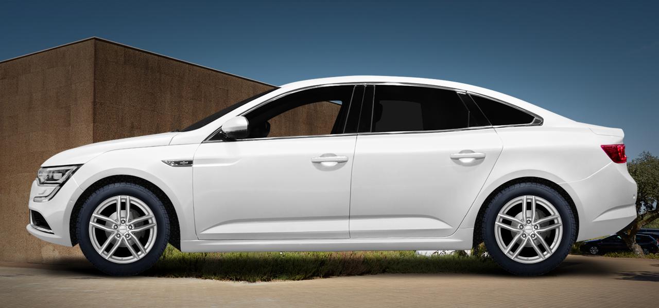 Na ilustracji: TALISMAN (RFD), od 2015 r. – Renault Talisman, poglądowa wizualizacja auta z felgami DEZENT TR silver