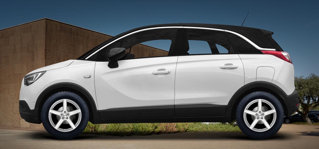 Na ilustracji: CROSSLAND X/CROSSLAND (P7 Monocab C), od 2017 r. – Opel Crossland, poglądowa wizualizacja auta z felgami DEZENT TY