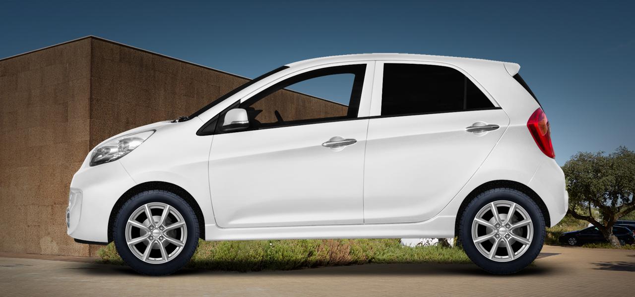 Na ilustracji: PICANTO (JA), od 2017 r. – Kia Picanto, poglądowa wizualizacja auta z felgami DEZENT TN silver