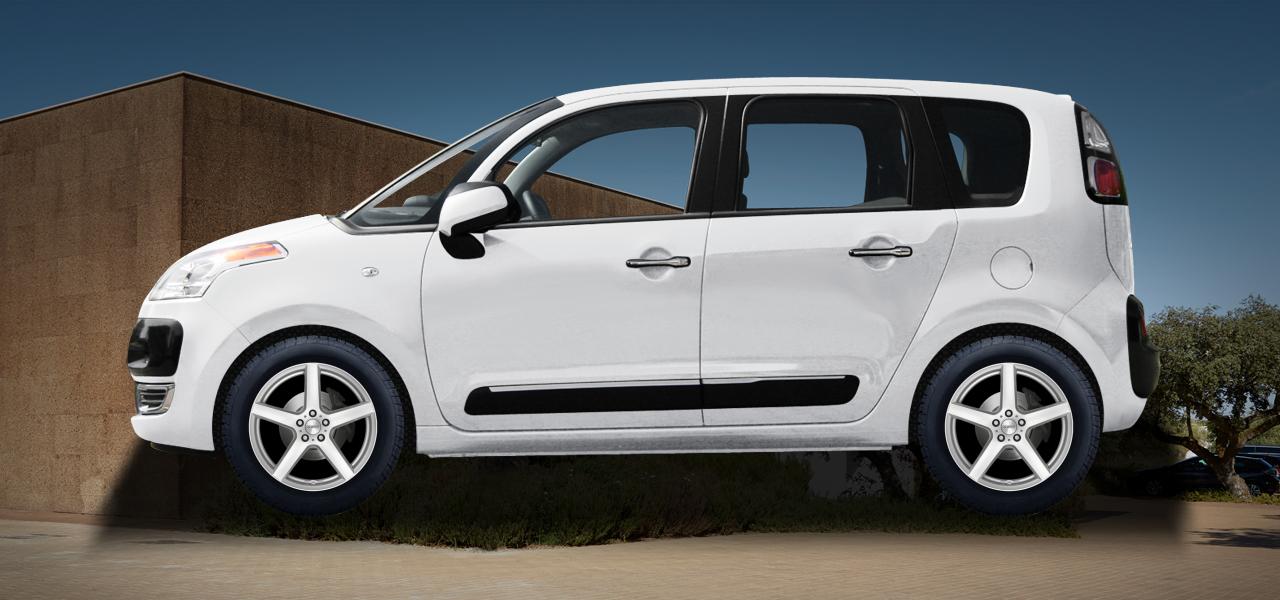 Na ilustracji: C3 Picasso (SH*;SH), od 2009 r. – Citroën C3 Picasso, poglądowa wizualizacja auta z felgami DEZENT TY