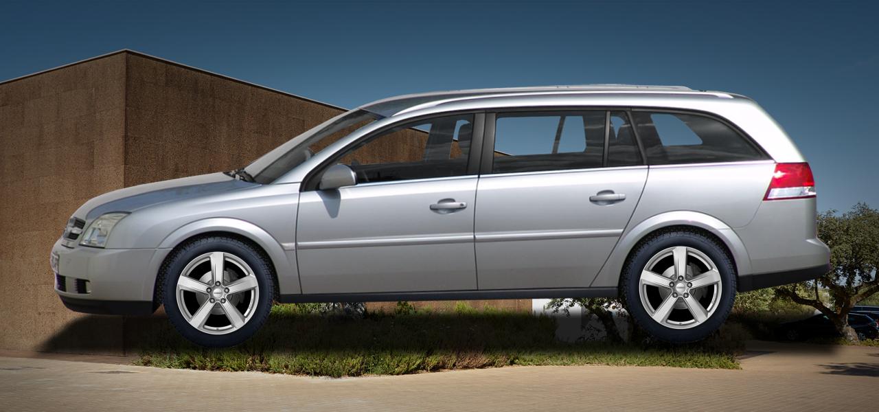 Na ilustracji: VECTRA C Caravan (VECTRA/SW;Z-C/SW), od 2003 r. – Opel Vectra Caravan, poglądowa wizualizacja auta z felgami DEZENT TU silver