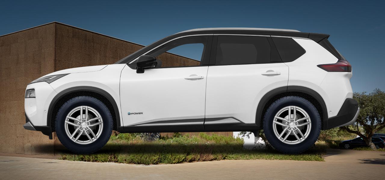 Na obrázku: X-TRAIL (T33), od 2022 — Nissan X-Trail, ilustrační vizualizace vozu s disky DEZENT TR silver