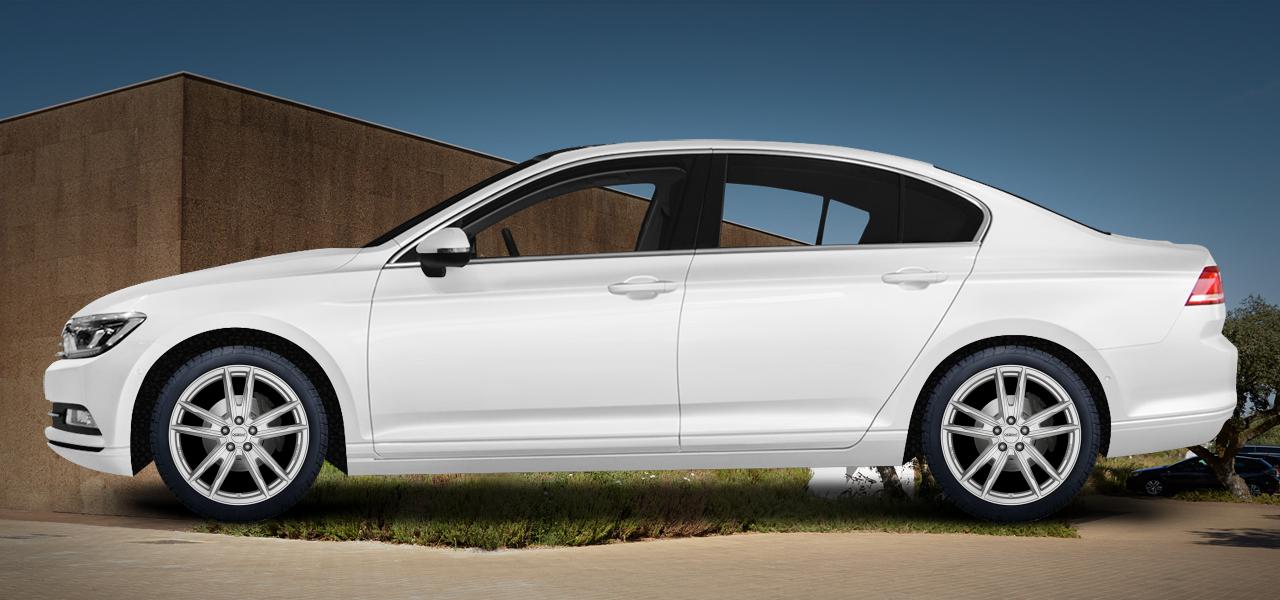 Na obrázku: PASSAT (3C), od 2014 — Volkswagen Passat, ilustrační vizualizace vozu s disky DEZENT KF silver