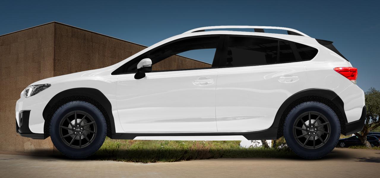 Na ilustracji: XV (G5), od 2017 r. – Subaru XV, poglądowa wizualizacja auta z felgami DOTZ Spa black