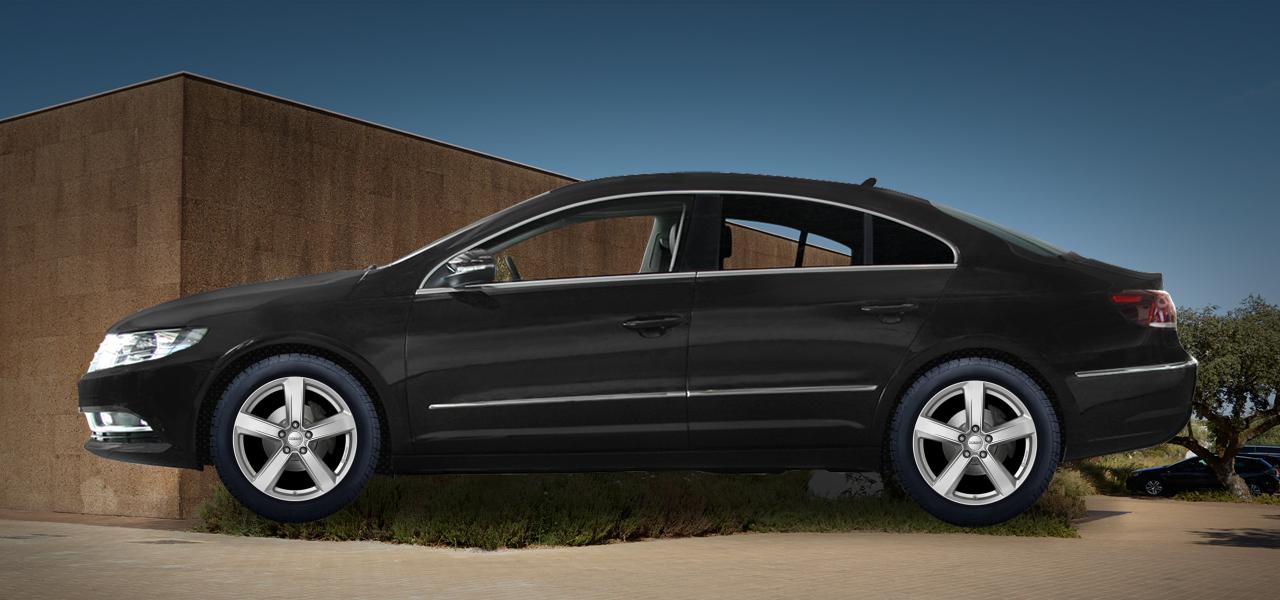 Na ilustracji: CC (3CC), od 2012 r. – Volkswagen CC, poglądowa wizualizacja auta z felgami DEZENT TU silver