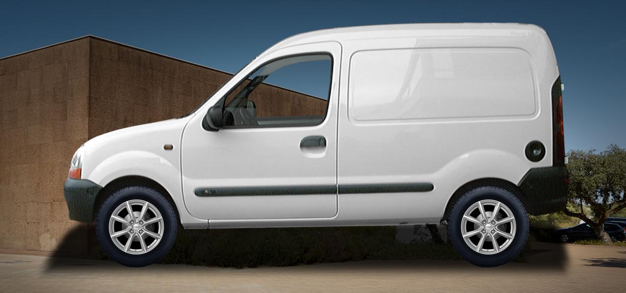 Na ilustracji: KANGOO Van (FC;FCT), od 1998 r. – Renault Kangoo Van, poglądowa wizualizacja auta z felgami DEZENT TN silver