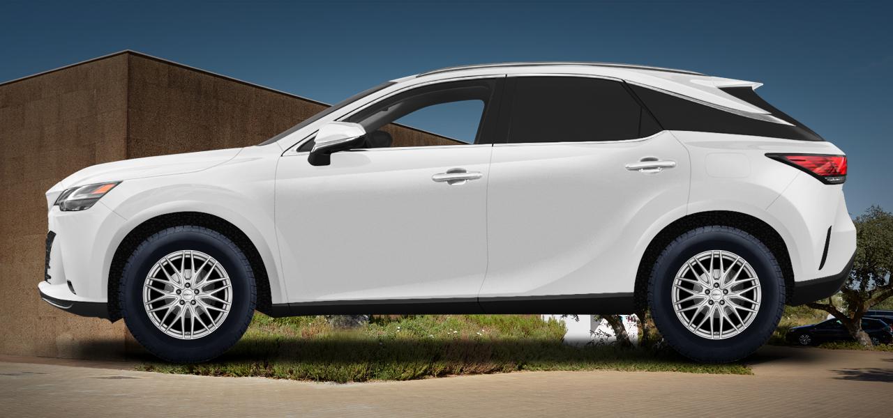 Na ilustracji: RX (AL3(M);AL3(M)-TGRE), od 2023 r. – Lexus Rx450h, poglądowa wizualizacja auta z felgami DEZENT KY silver