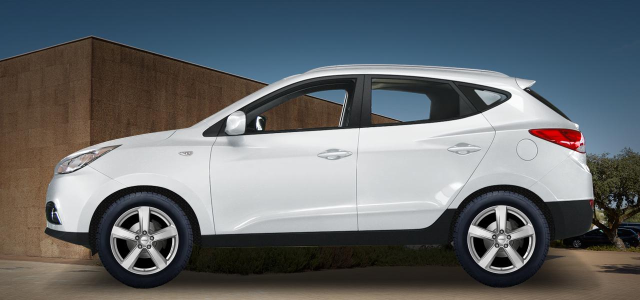 Na obrázku: ix35 (EL;ELH;LM), od 2010 — Hyundai ix35, ilustrační vizualizace vozu s disky DEZENT TU silver