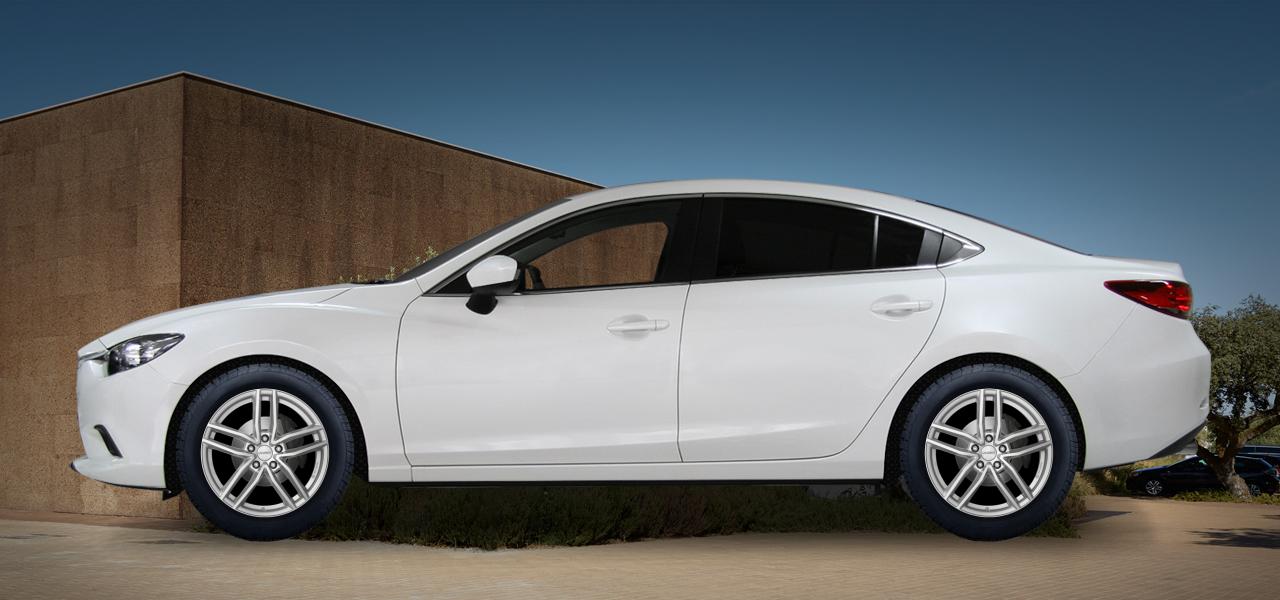Na ilustracji: 6 (GH;GJ), od 2012 r. – Mazda 6, poglądowa wizualizacja auta z felgami DEZENT TR silver