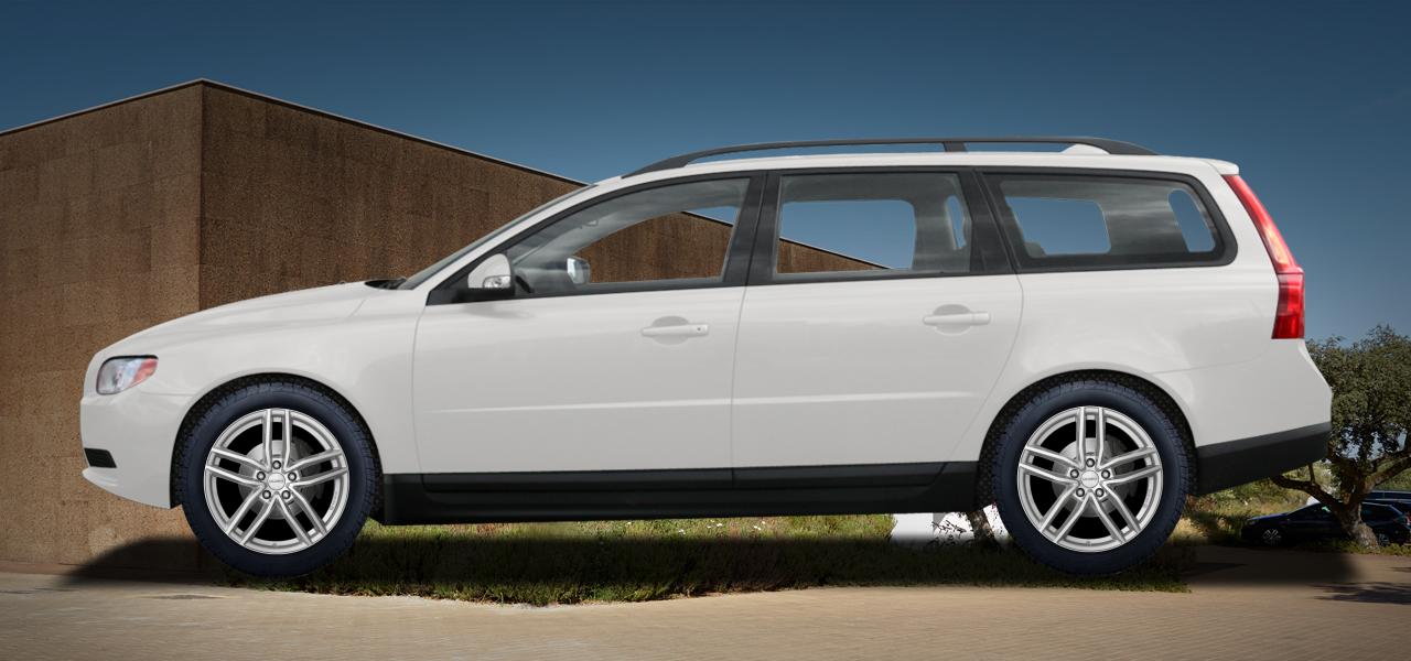 Na ilustracji: V70 (B;B-2D), od 2007 r. – Volvo V70 D5, poglądowa wizualizacja auta z felgami DEZENT TR silver