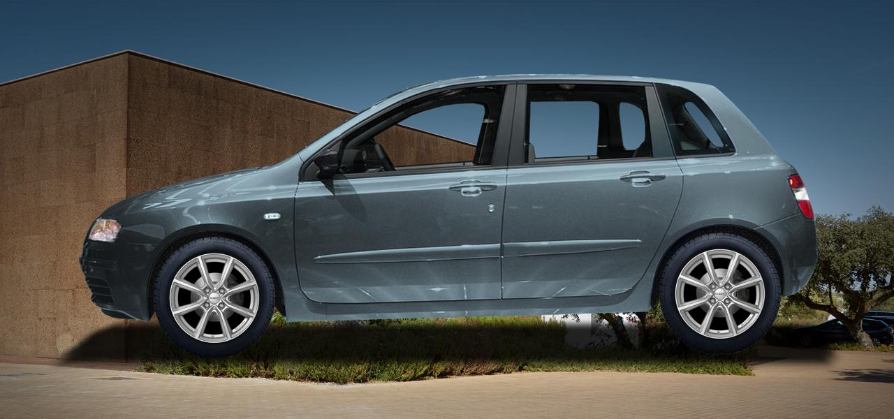 Na ilustracji: STILO (192), od 2001 r. – Fiat Stilo, poglądowa wizualizacja auta z felgami DEZENT TN silver