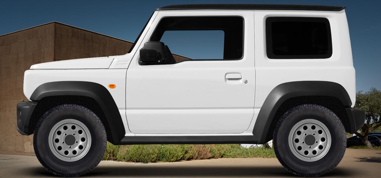 Na ilustracji: JIMNY (GJ;HJ), od 2018 r. – Suzuki Jimny, poglądowa wizualizacja auta z felgami ALCAR STAHLRAD 4865