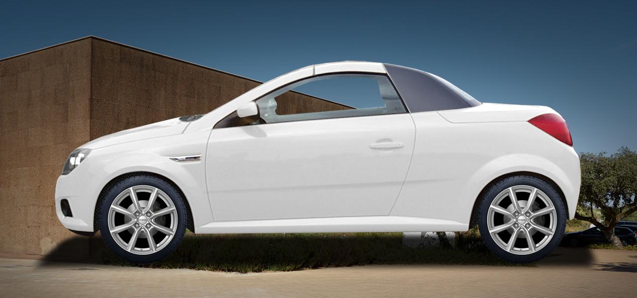 Na obrázku: TIGRA (X-C/ROADSTER), od 2004 — Opel Tigra, ilustrační vizualizace vozu s disky DEZENT TN silver